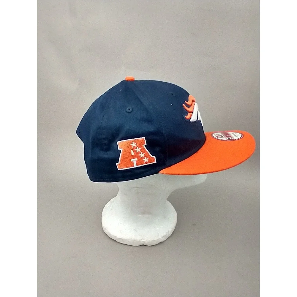 New Era 9FIFTY Denver Broncos Snapback Hat Navy Orange‎ NFL AFC Patch Mens M/L